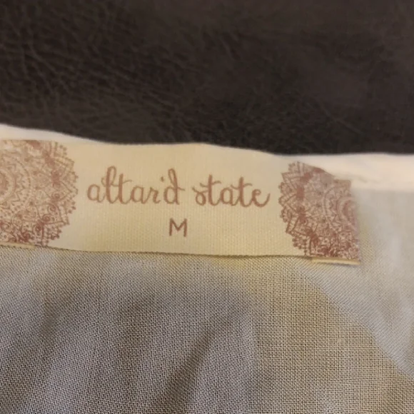 Altar'd State Cream Boho Style Tunic with Navy Embroidery - Picture 7 of 11